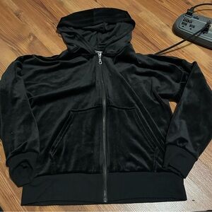Womens Black Velvet Hoodie Jacket 🌺